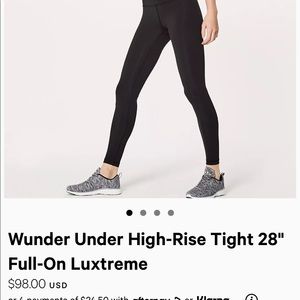 lululemon Wunder Under running leggings 🖤
